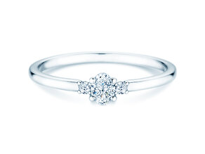Verlobungsring Vivid Petite Oval Cut in 14K Weißgold mit Diamanten 0,20ct G/SI