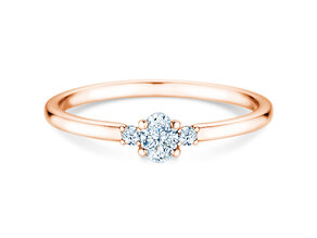 Verlobungsring Vivid Petite Oval Cut in 18K Roségold mit Diamanten 0,20ct G/SI