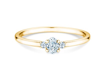 Verlobungsring Vivid Petite Oval Cut in Gelbgold