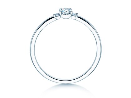Verlobungsring Vivid Petite Oval Cut in 14K Weißgold mit Diamanten 0,20ct G/SI