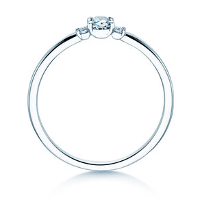 Verlobungsring Vivid Petite Oval Cut in 14K Weißgold mit Diamanten 0,20ct G/SI