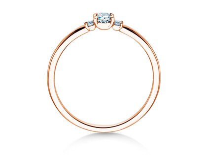 Verlobungsring Vivid Petite Oval Cut in 18K Roségold mit Diamanten 0,20ct G/SI