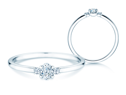 Verlobungsring Vivid Petite Oval Cut in 14K Weißgold mit Diamanten 0,20ct G/SI