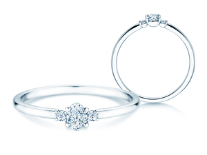 Verlobungsring Vivid Petite Oval Cut in Weißgold