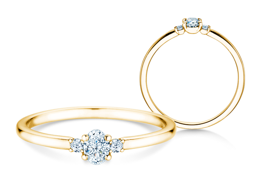 Verlobungsring Vivid Petite Oval Cut in Gelbgold