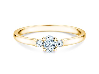 Verlobungsring Vivid Petite Oval Cut in 9K Gelbgold mit Diamanten 0,30ct G/SI