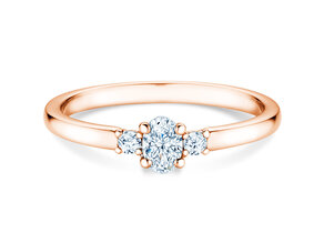 Verlobungsring Vivid Petite Oval Cut in 9K Roségold mit Diamanten 0,30ct G/SI