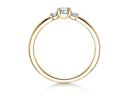Verlobungsring Vivid Petite Oval Cut in 9K Gelbgold mit Diamanten 0,30ct G/SI