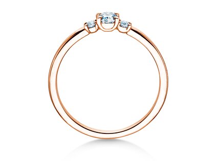Verlobungsring Vivid Petite Oval Cut in 9K Roségold mit Diamanten 0,30ct G/SI
