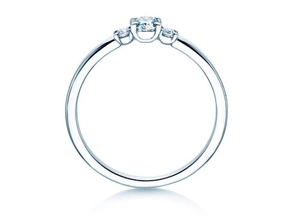 Verlobungsring Vivid Petite Oval Cut in 9K Weißgold mit Diamanten 0,30ct G/SI