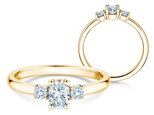 Verlobungsring Vivid Petite Oval Cut in 14K Gelbgold mit Diamanten 0,50ct G/SI