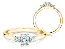 Verlobungsring Vivid Petite Oval Cut in 18K Gelbgold mit Diamanten 0,50ct G/SI