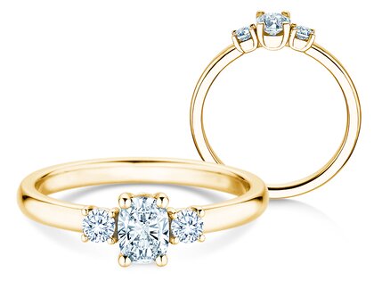 Verlobungsring Vivid Petite Oval Cut in 14K Gelbgold mit Diamanten 0,50ct G/SI
