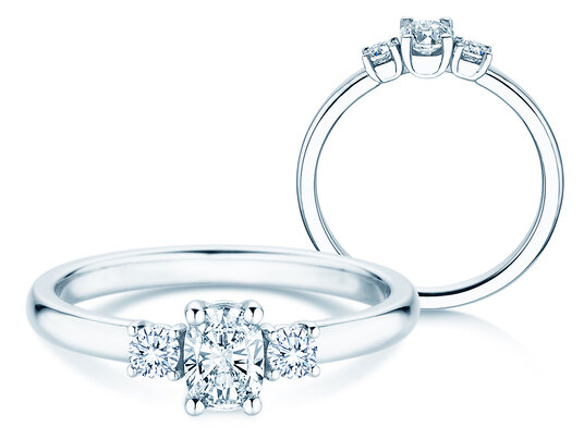 Verlobungsring Vivid Petite Oval Cut in 14K Weißgold mit Diamanten 0,50ct G/SI