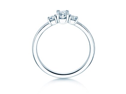 Verlobungsring Vivid Petite Oval Cut in 14K Weißgold mit Diamanten 0,50ct G/SI