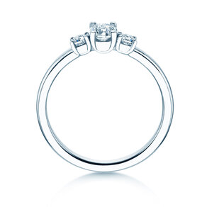 Verlobungsring Vivid Petite Oval Cut in 14K Weißgold mit Diamanten 0,50ct G/SI