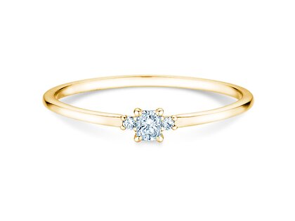 Verlobungsring Vivid Petite Radiant Cut in 14K Gelbgold mit Diamanten 0,20ct G/SI