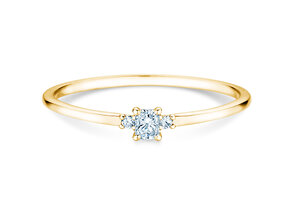 Verlobungsring Vivid Petite Radiant Cut in 14K Gelbgold mit Diamanten 0,20ct G/SI