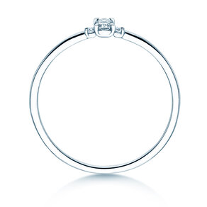 Verlobungsring Vivid Petite Radiant Cut in Platin 950/- mit Diamanten 0,10ct G/SI