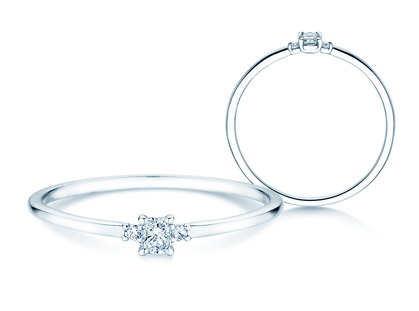 Verlobungsring Vivid Petite Radiant Cut in Platin 950/- mit Diamanten 0,10ct G/SI