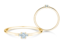 Verlobungsring Vivid Petite Radiant Cut in 14K Gelbgold mit Diamanten 0,10ct G/SI