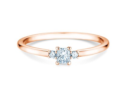 Verlobungsring Vivid Petite Radiant Cut in 9K Roségold mit Diamanten 0,31ct G/SI