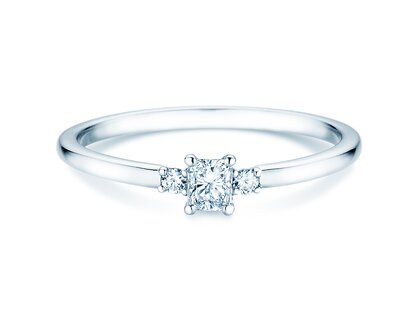Verlobungsring Vivid Petite Radiant Cut in 9K Weißgold mit Diamanten 0,31ct G/SI