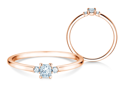 Verlobungsring Vivid Petite Radiant Cut in 9K Roségold mit Diamanten 0,31ct G/SI