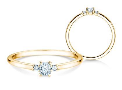Verlobungsring Vivid Petite Radiant Cut in Gelbgold