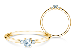 Verlobungsring Vivid Petite Radiant Cut in Gelbgold