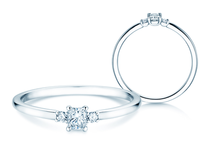Verlobungsring Vivid Petite Radiant Cut in Platin