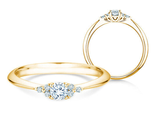 Verlobungsring Vivid Diamond in 14K Gelbgold mit Labordiamanten 0,31ct E/VS