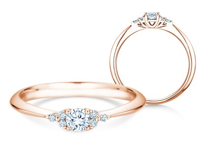 Verlobungsring Vivid Diamond in 9K Roségold mit Diamanten 0,21ct G/SI