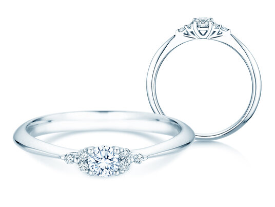 Verlobungsring Vivid Diamond in 14K Weißgold mit Diamanten 0,31ct G/SI