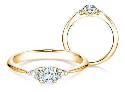 Verlobungsring Vivid Diamond in 14K Gelbgold mit Diamanten 0,43ct G/SI