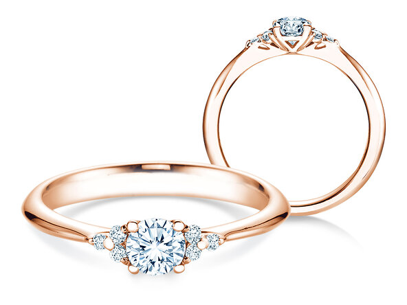 Verlobungsring Vivid Diamond in 18K Roségold mit Diamanten 0,43ct G/SI