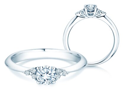 Verlobungsring Vivid Diamond in 14K Weißgold mit Labordiamanten 0,87ct E/VS
