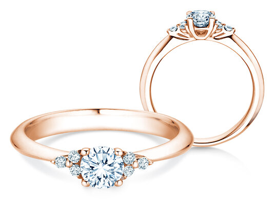 Verlobungsring Vivid Diamond in 18K Roségold mit Labordiamanten 0,59ct E/VS