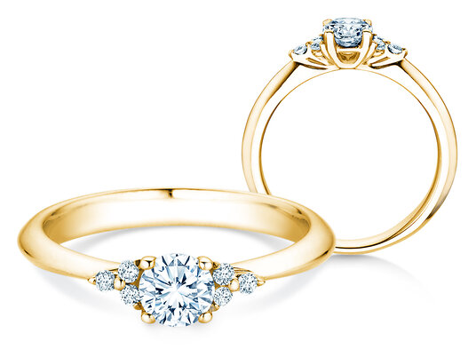 Verlobungsring Vivid Diamond in 18K Gelbgold mit Diamanten 0,59ct G/SI