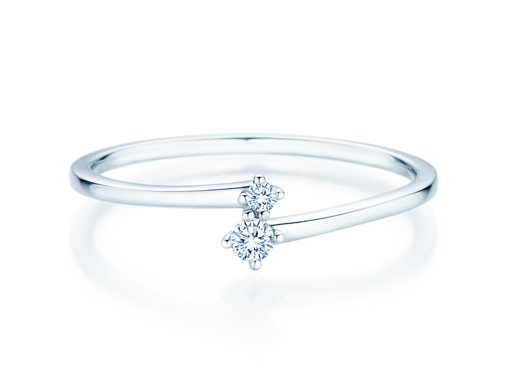 Verlobungsring You & Me Classic in 14K Weißgold mit Diamanten 0,065ct G/SI