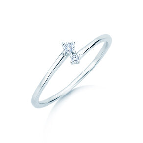Verlobungsring You & Me Classic in 14K Weißgold mit Diamanten 0,065ct G/SI