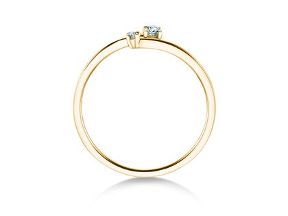 Verlobungsring You & Me Modern in 14K Gelbgold mit Diamanten 0,07ct G/SI