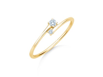 Verlobungsring You & Me Modern in 14K Gelbgold mit Diamanten 0,07ct G/SI