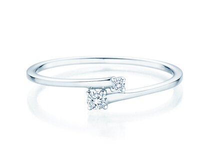 Verlobungsring You & Me Modern in 14K Weißgold mit Diamanten 0,07ct G/SI