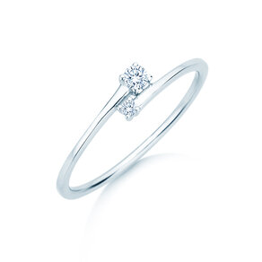 Verlobungsring You & Me Modern in 14K Weißgold mit Diamanten 0,07ct G/SI