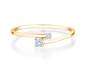 Verlobungsring You & Me Modern in 14K Gelbgold mit Diamanten 0,11ct G/SI