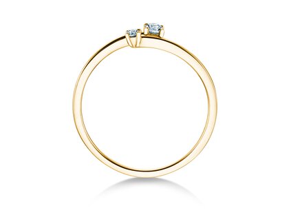 Verlobungsring You & Me Modern in 14K Gelbgold mit Diamanten 0,11ct G/SI