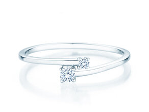 Verlobungsring You & Me Modern in 14K Weißgold mit Diamanten 0,11ct G/SI