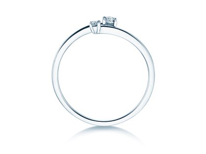 Verlobungsring You & Me Modern in 14K Weißgold mit Diamanten 0,11ct G/SI