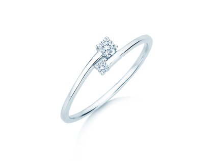 Verlobungsring You & Me Modern in 14K Weißgold mit Diamanten 0,11ct G/SI